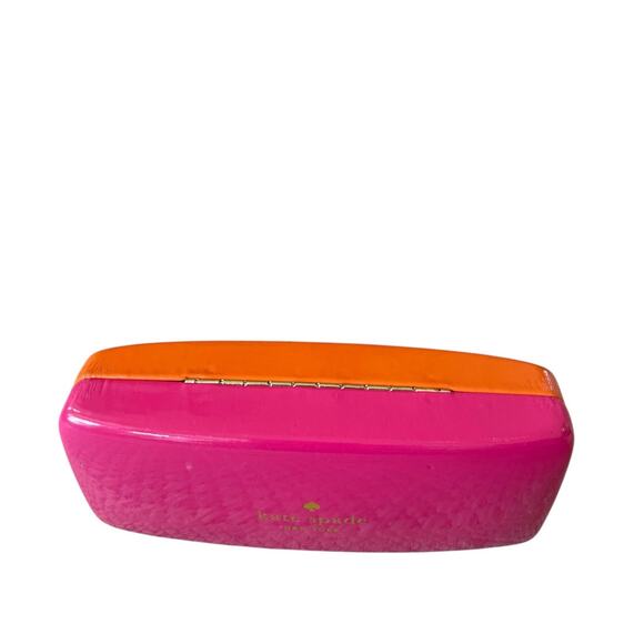 Kate Spade Hard Clamshell Eyeglass Case Pink & Orange Authentic - Picture 10 of 10